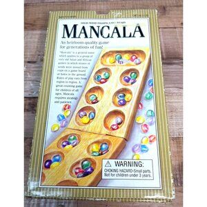 Mancala Premier Solid Wood Board Game Vintage 2005 Gemstone Pieces Complete
